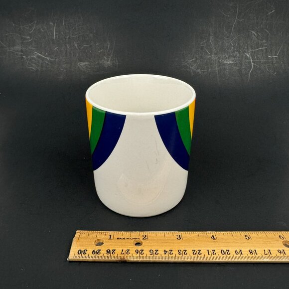 Vtg Ceramic Rainbow Mug Coffee Tea FTDA White Cream w Handle LGBTQ Gay Pride‎ - Picture 9 of 11